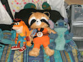 Stitch, Crash and a Unoffical(Fake) Rocket Teddy by Gelyvin