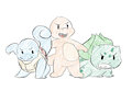 Squirtle, Charmander, and Bulbasaur