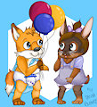 Kenny Sharing Balloons - LittleBunnyTanya