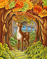 Fall Deer Illustration