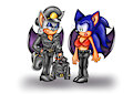 Rouge and Sonic Bat sisters: New Leather Jackets