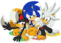 Sonic, Tails, Shadow, Silver Twister by silver2therescue