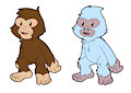 Cute Cryptid Stickers: Bigfoot and Yeti