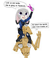 Judy Hopps mounts a droid