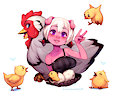 Emelie and chickens by CyanCapsule
