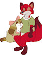 Foxxo and Bunbun by hyenafur