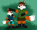 Father and son foxes