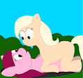 Ponies cuddle