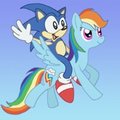 Sonic and Rainbow Dash by jennytablina