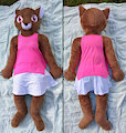 Life-size anthro fox girl plush