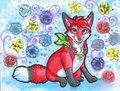 Fox n flowers by Chival