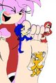 Team Sonic versus Giantess Amy