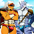 Spring digimon beach muscle contest