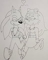 Sonic and Mina holding hands.