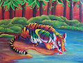 Painted rainbow tiger
