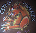 #Occupy Phoenix - chalk art - CITY WOLVES