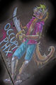 Occupy Phoenix chalk art - Quinn the anthro dog