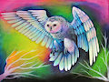Snowy owl acrylic painting