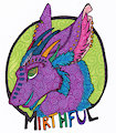 Stained Glass Style Headshot Badge: Mirthful