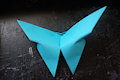 teal butterfly origami