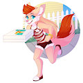 Fenné the Fast Fennec Pizza Girl! by MileyMouse