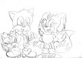 Tails and Cream decide to dress up as each other using bodysuits.  Cream: You look cute Mister Miles