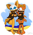 Rouge and Tikal tightly tied