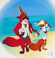 Kody and Felicity at the Beach by hyenafur