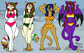 Bikini Kitty Ladies!  (Color by MMM)
