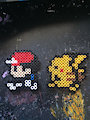 ash and pikachu perler