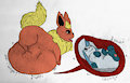 [COLOR, by Purpulear] Flareon Noms Glaceon