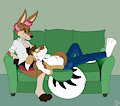 A comfy lap on a comfy couch, by Alexanderoony