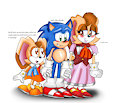 Sonic with his new family Vanilla and Cream