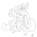 More fox dad and mom by hyenafur