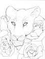 Lioness and Roses