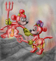 Devil Mickey and Deviless Minnie