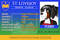 My Swiss Mix OC Saint Lovejoy school ID cards