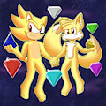 The super buddies with the Chaos Emeralds