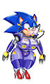 Sonic In The Mecha Female Warrior Suit by ClassicSatAmSonic