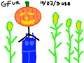 Spoopy Corn Field with Scarecrow Pumpkin Head. (Day 3)
