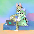 Tejedora and Javi cuddle and watch movies by DrJavi