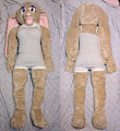 [commission] anthro rabbit girl plush