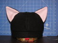 Black Kitty Hat with Pink Ears