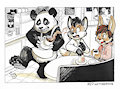 NSFW #Inktober2018 Day 27: Panda Cafe by pandapaco