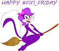 Fifi on Broomstick #Fifi_Friday