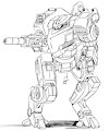 Sketch Comm Catten Hart: Huntsman II BattleMech