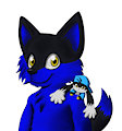 Blue fox with Klonoa plush