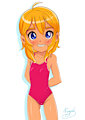 Blond Girl with bathing suit by Nymphaearia