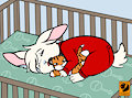 Bunny in crib