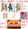 REMINDER : OPEN ADOPTS AND YCH'S!!!